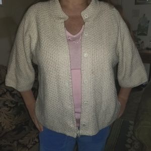 J. Jill Cream Half Sleeve Cardigan